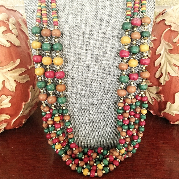 Layered, Multi Strand Beaded Necklace - Picture 11 of 13